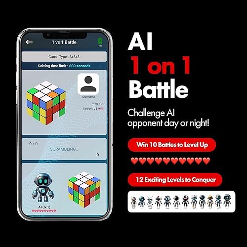 Miniatura 6 de Connect  Cubo robot AI y cubo inteligente, cubo STEM autoscrambling con 10 tipos de rompecabezas  Cubo de velocidad de resolución automática,