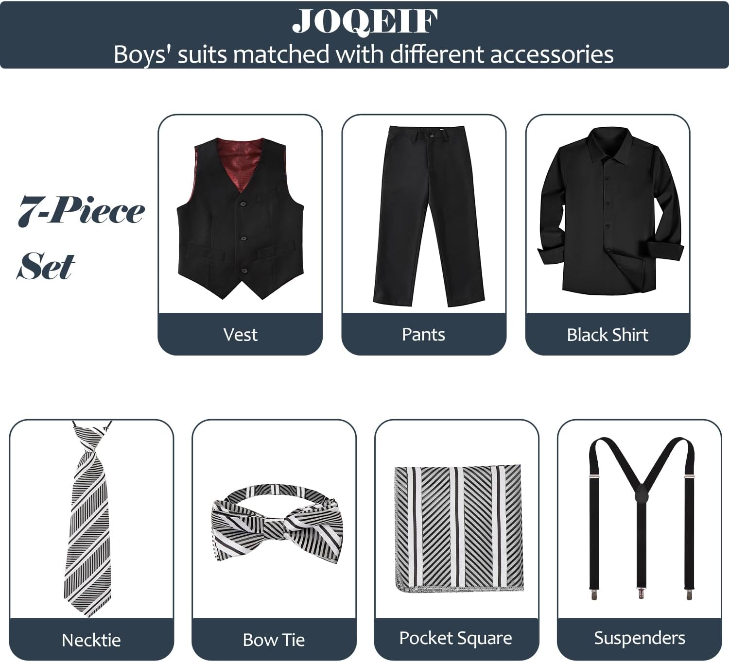Boys Suits Set Uniform Dress Vest and Pants Set Wedding Ring Bearer Outfit