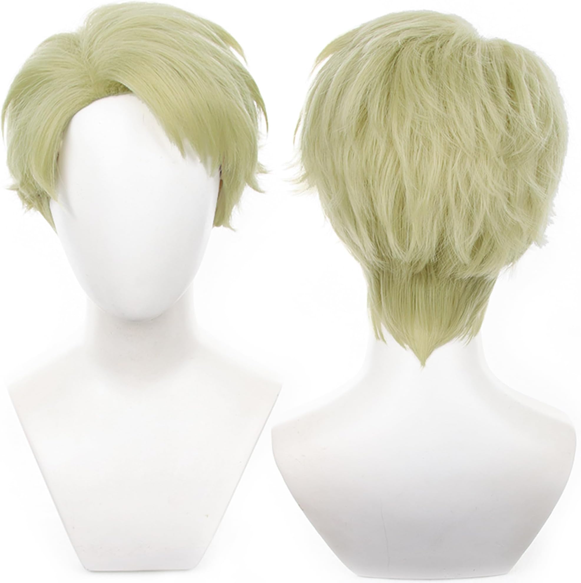 Anime Green Yellow Short Wig Suit-Sorcerer Office-Worker Costume