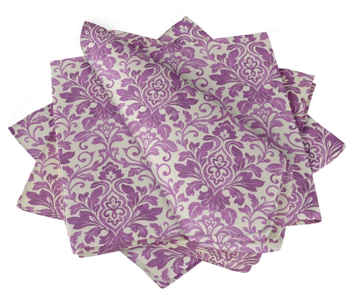 Serviettes en linge violet paquet de 4 idée cadeau crémaillère