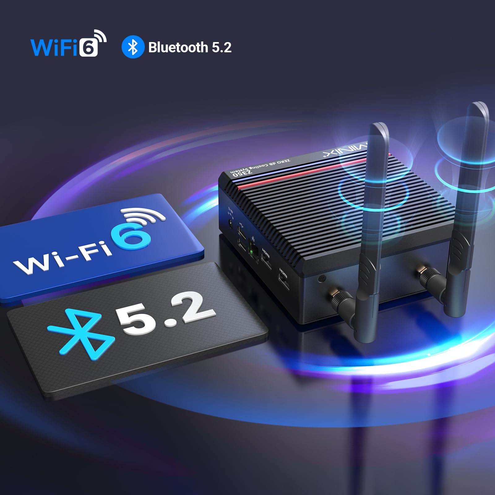 MINIX Fanless PC Windows 11 Pro, Intel i3-N350, Neo Z350-0dB 16GB DDR4 512GB M.2 PCIe Gen3 x 4 SSD Micro Desktop Computer, 4K Dual Display/2.5G LAN, for Business Gamer Home Office Multi-Tasking