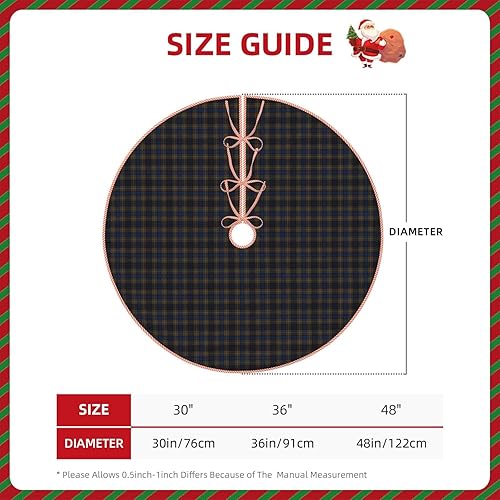 Miniatura 4 de Falda de árbol de Navidad de 36 pulgadas, diseño de tartán MacClellan, falda de árbol de Navidad para fiestas de vacaciones, decoración de árbol de