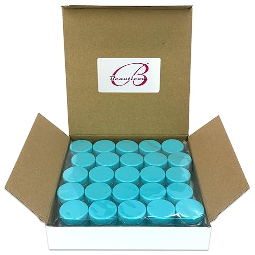 Vista 50 de 50 frascos vacíos de 0.11 oz/0.1 fl oz para muestras, sin BPA, pequeño recipiente de plástico redondo con tapa de rosca para viajes, cosméticos