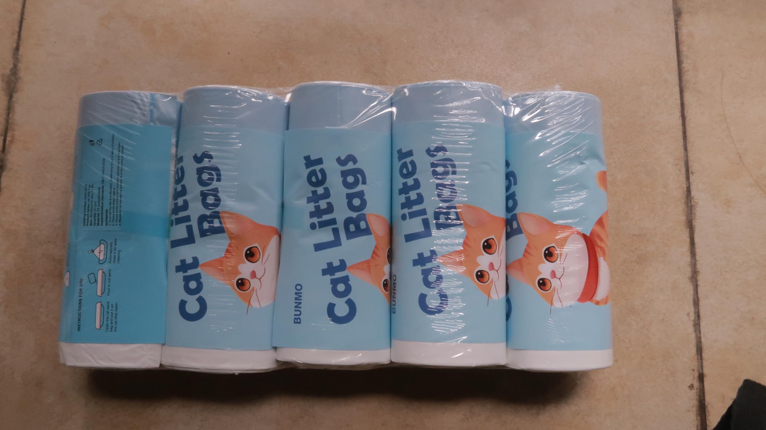 BUNMO Sacs poubelles pour Litière, Compatibles avec PURA Max, PURA Max 2 et PURA X, Anti-fuites et Parfaitement Adaptés, S'extraient en un geste (100 sacs / 5 rouleaux)