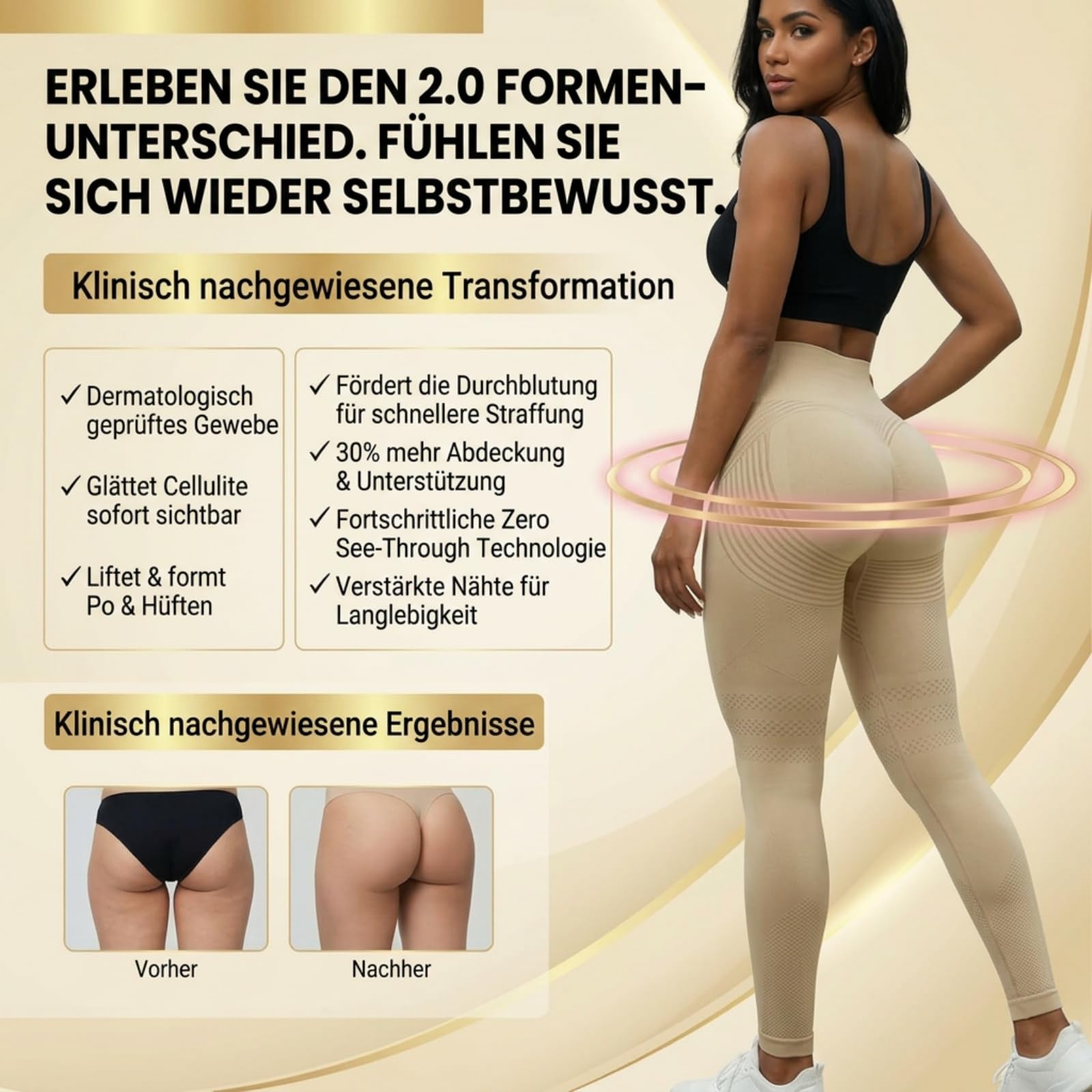 2er Pack Coreex Celluflex 3D Leggins, Anti Cellulite Leggings Lipödem Lymphatic Kompressionsleggins Damen High Waist Push-Up Trousers Fitness Sportleggins Damen Yoga Hose Trousers Lang Sommerhose