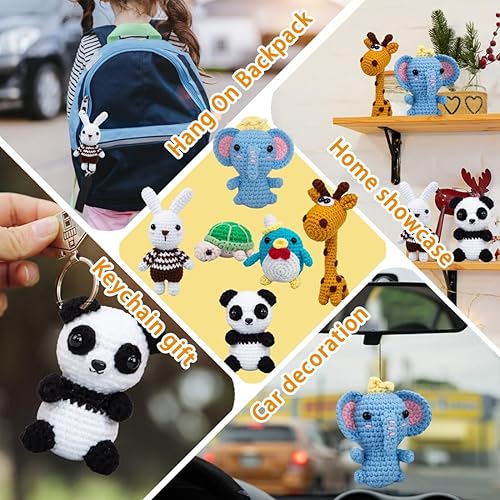 Miniatura 3 de Kit de 6 piezas de ganchillo para principiantes, kit de punto para niños con videos paso a paso, hilo, gancho de ganchillo, kit de tejido para