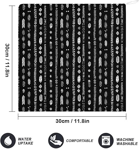 Miniatura 2 de Decorative Hand Towels for Bathroom - Retro White Black Feathers Print Soft Absorbent Small Bath Hand Towels for Kitchen, Farmhouse, Spa, Hotel,