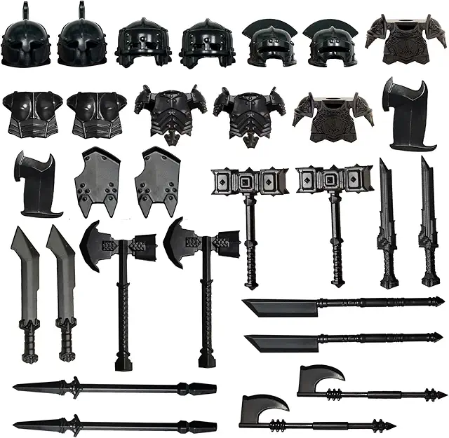 Mittelalterliches Waffen Spielzeug Set - 30 Stück Ritter Figuren für Kinder