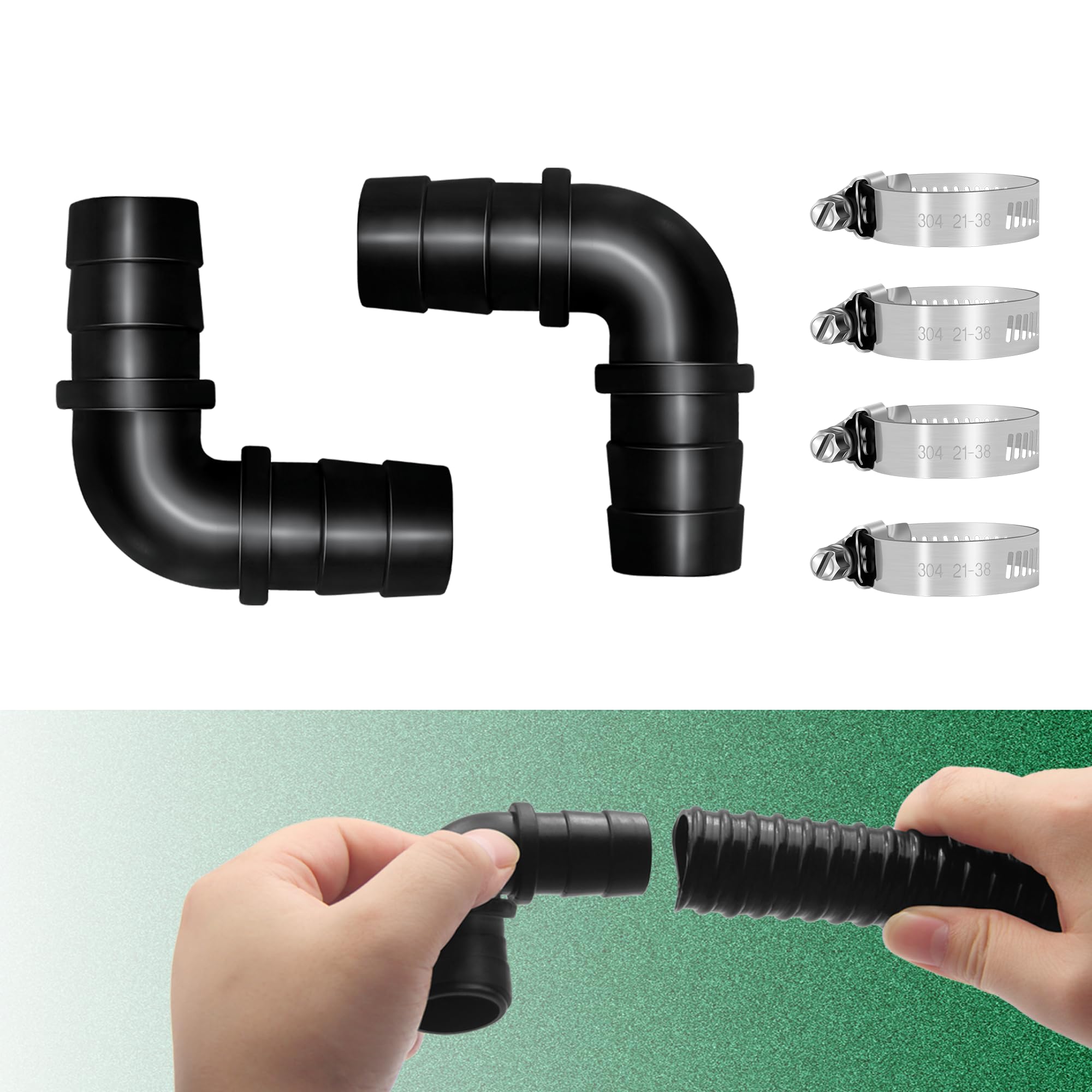 LONGRUNNEW PVC 90 Degree Hose Elbow Barb Connector - 1 Inch Insert x 1 Inch Insert Hose Barb Fitting - PVC 90 Degree Elbow Hose Barb Fittings for Tubing Hose Water Line