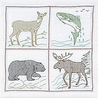 Stamped White Quilt Blocks 18"X18" 6/Pkg-Wilderness