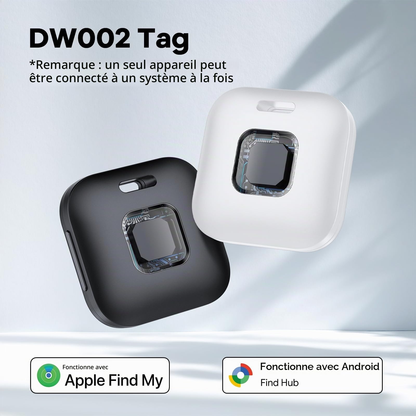 Hoxe Smart Tag Fonctionne iOS Find My et Google Android Find Hub Lot de 4