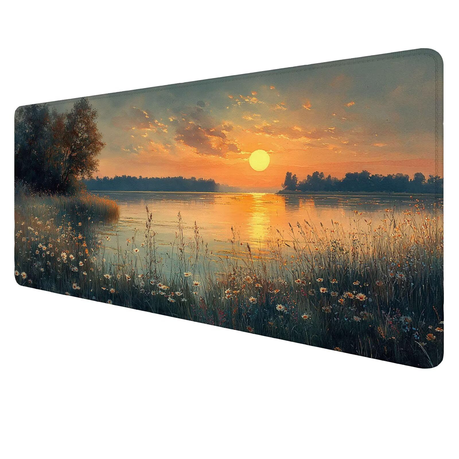 Podkładka pod mysz z zachodem słońca duża podkładka na biurko gracz kwiat XXL 1600 x 800 x 3 mm niestandardowa podkładka pod mysz, ochraniacz na akcesoria biurowe, do domu Deco komputera biurowego