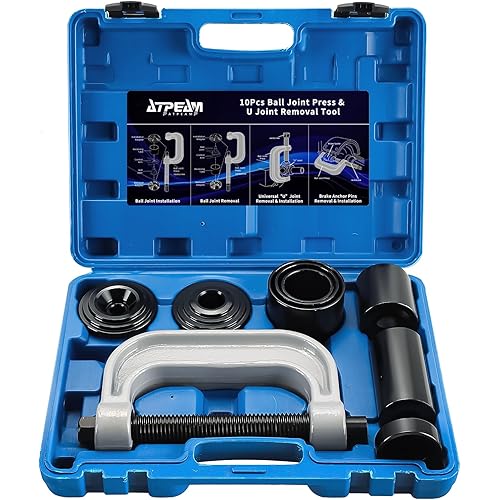 ATPEAM Ball Joint Service Tool | Heavy Duty Ball Joint Press & U Joint Removal Tool Kit with 4wd Adapters, for Most 2WD and 4WD Cars and Light Trucks