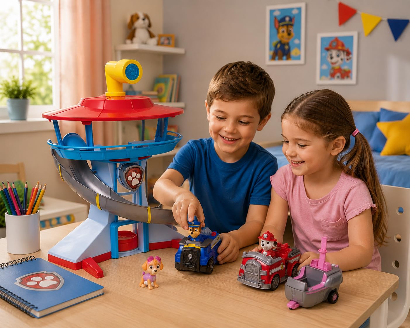 PAW PATROL Kwatera główna ze światłem i dźwiękiem, pojazdami i figurkami