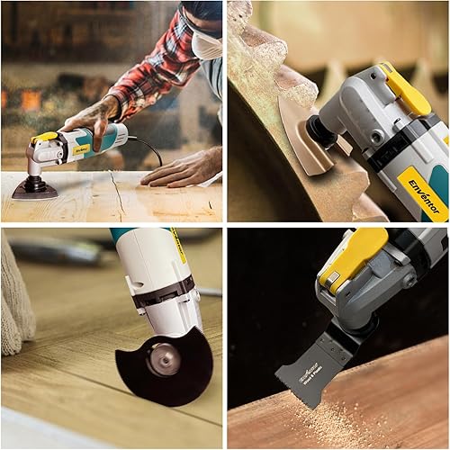 Miniatura 8 de Enventor Multiherramientas oscilantes, sierra oscilante eléctrica de 2.5 A con 43 accesorios, 15000-22000 OPM, 6 velocidades variables, ángulo de