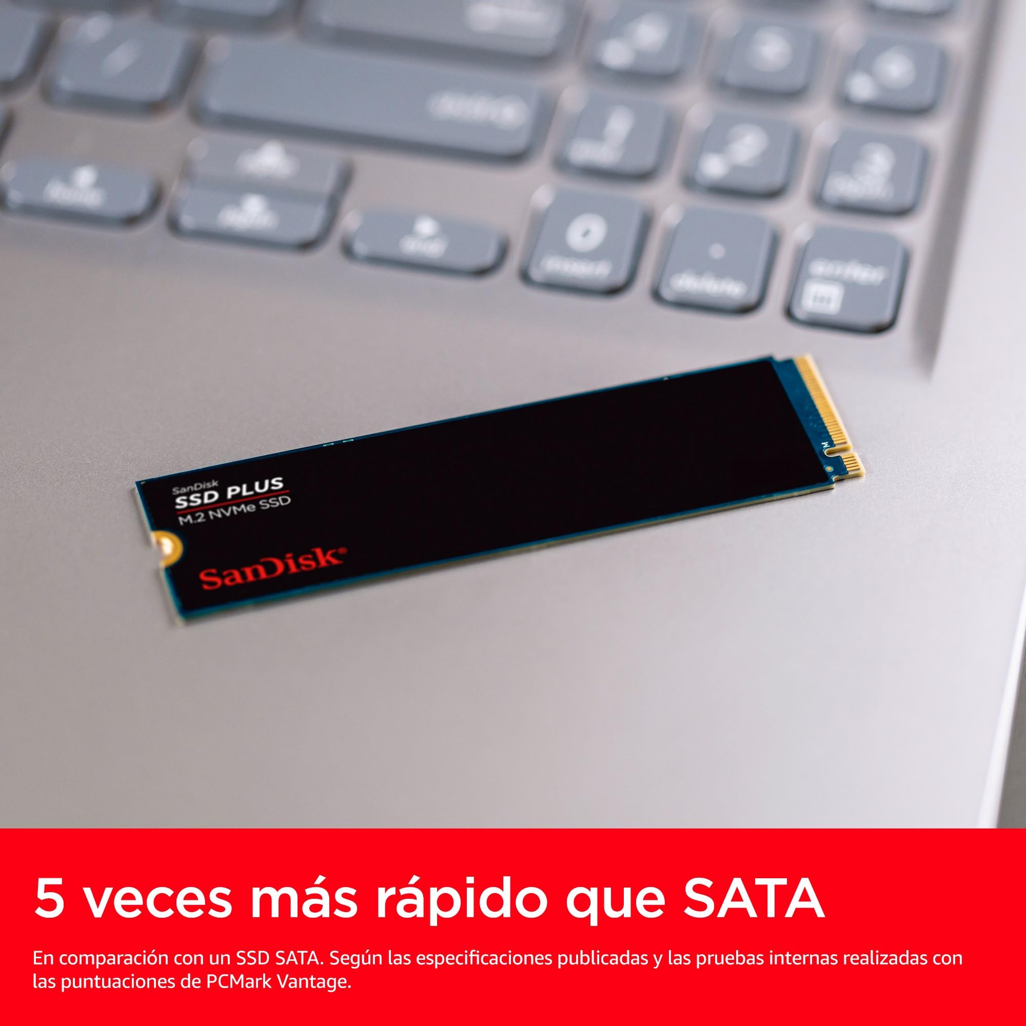 内蔵型SSD SanDisk SSD PLUS M.2 NVMe 2TB SanDisk SSD Plus M.2 2280 NVMe SSD 2 TB PCIe Gen 3, con velodidad