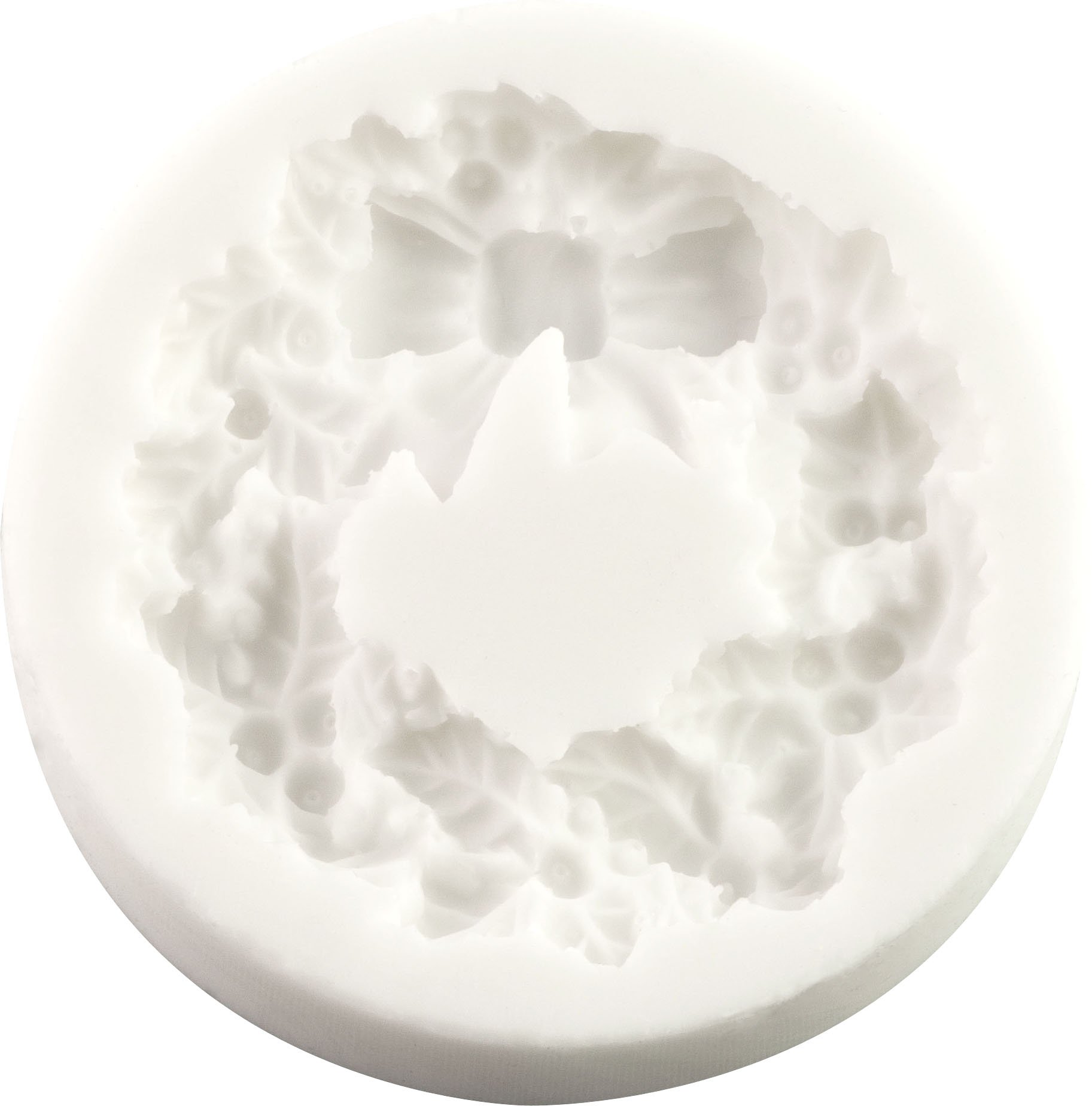 Fpc Sugarcraft White Holly Wreath Silicone Mould
