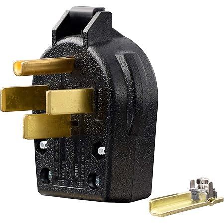 NEMA 14-30P & 14-50P，30 & 50 Amp, 125 & 250 Volt, 3-Pole 4-Wire, Straight Blade Angle Plug 4 Prong Male Plug for EV Chargers, Induction Ranges, Cooktops, Dryers, Generators, Welders, UL Listed