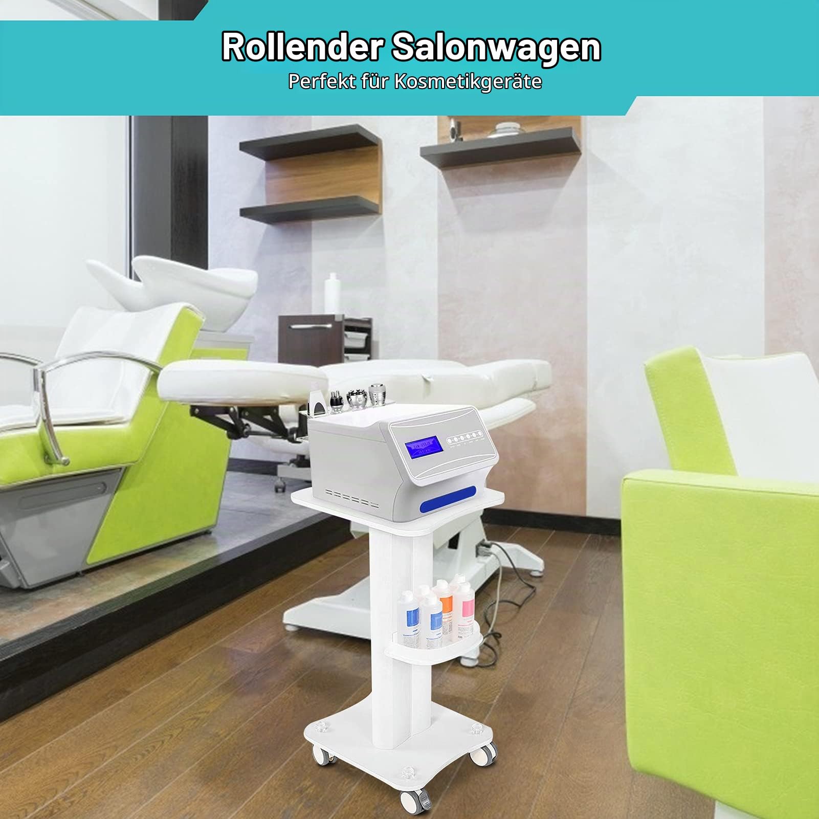 Kosmetikwagen Salonwagen, Arbeitswagen mit Ablagefach Tragbar Gerätewagen Friseur Rollwagen Beauty Salon Trolley mit Rädern Medizinischer Wagen, für Schönheitsinstrument SPA