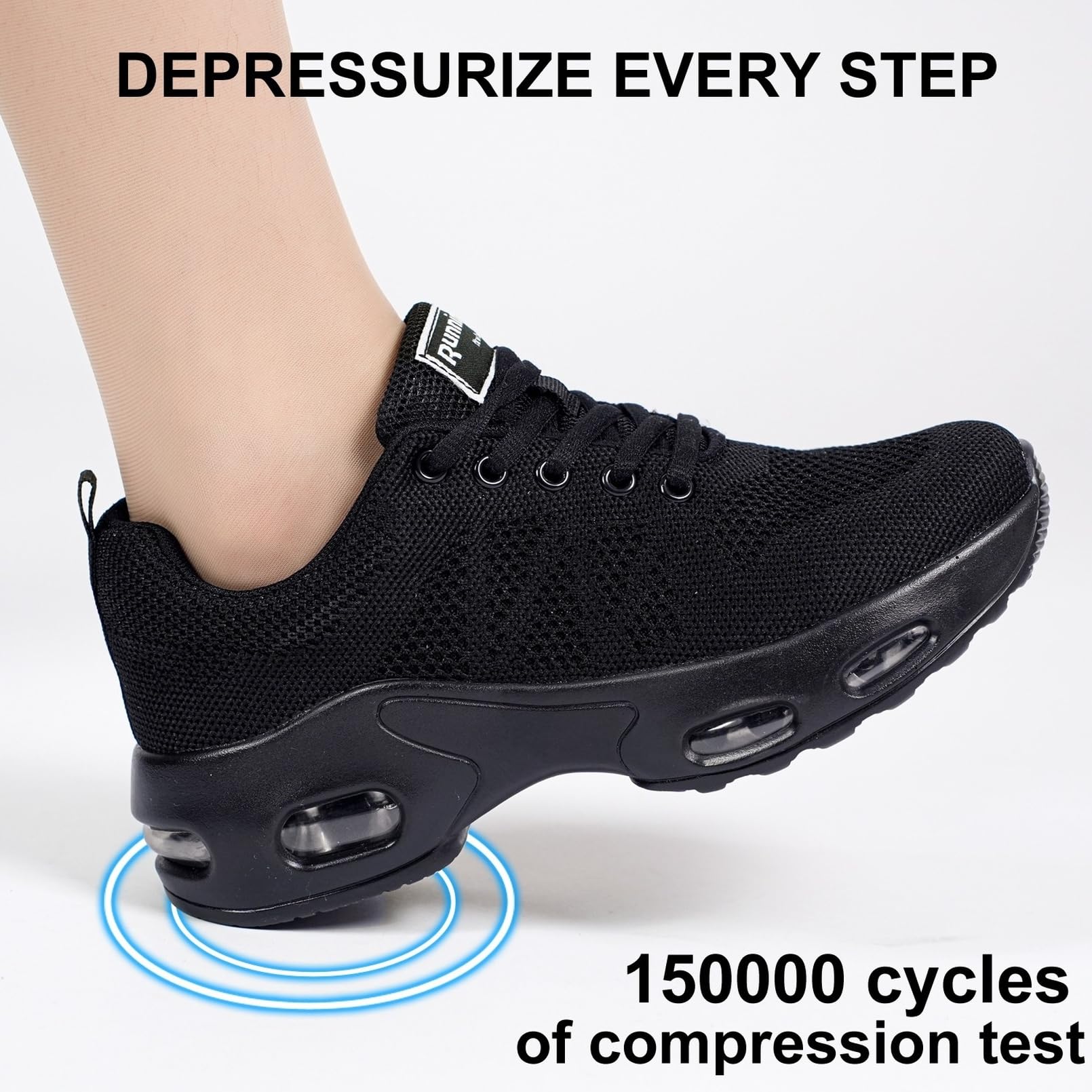 Myztra Sneaker für Damen mit Luftkissen Netzstoff Atmungsaktiv Leicht Bequem als Sportschuhe Laufschuhe für Fitness und Alltag