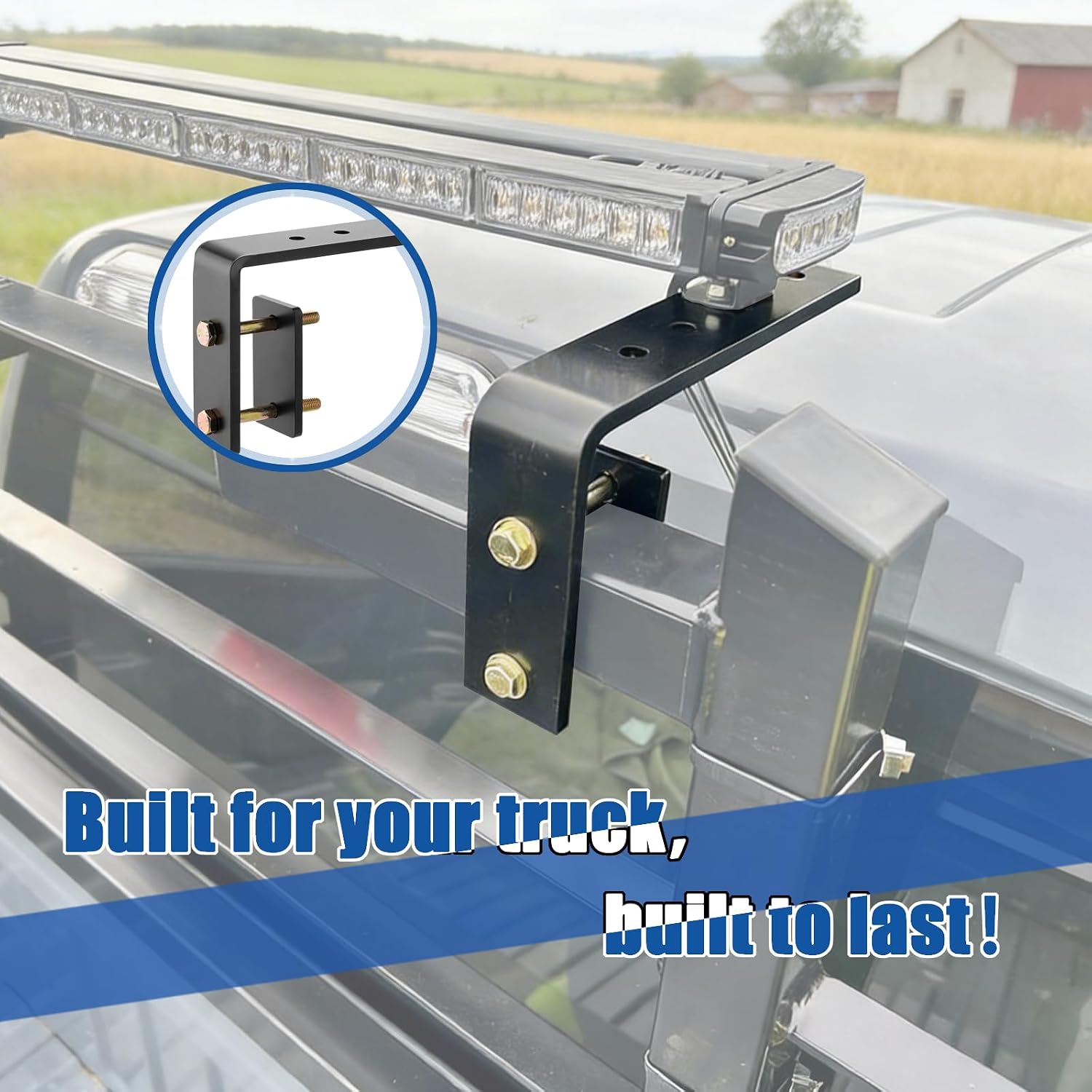 91006 | Universal L-Shaped Light Bar Mounting Bracket Kit, Heavy Duty Adjustable Brackets for Off-Road LED Strobe Lights, Compatible with Truck, SUV, UTV, ATV, 2-Pack (Black)