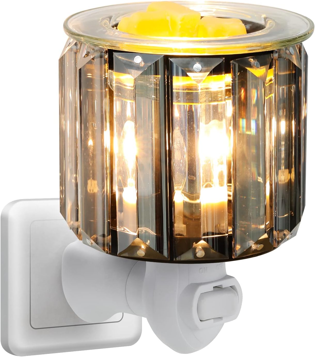 DRQ Plug in Wax Warmer- Ironwork Crystal Pluggable Fragrance Warmer for Warming Scented Candles or Wax Melts,Electric Oil Burner Wax Melt for Home, Kitchen, Living Room, Bedroom, SPA