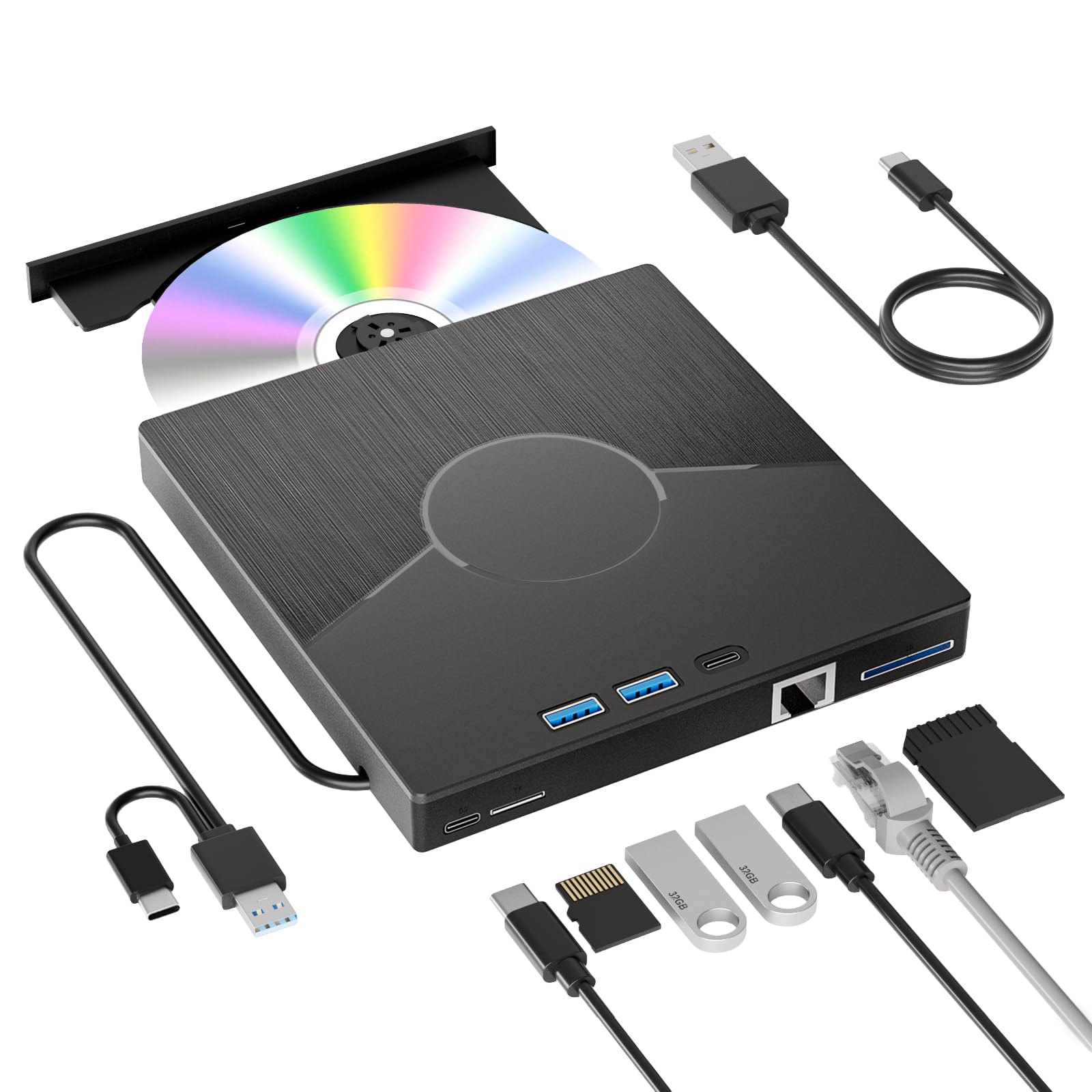 その他 Can Type v3.0 CD-ROM Amazon.com: 7 In 1 External CD Drive for Laptop, USB 3.0 & Type-C