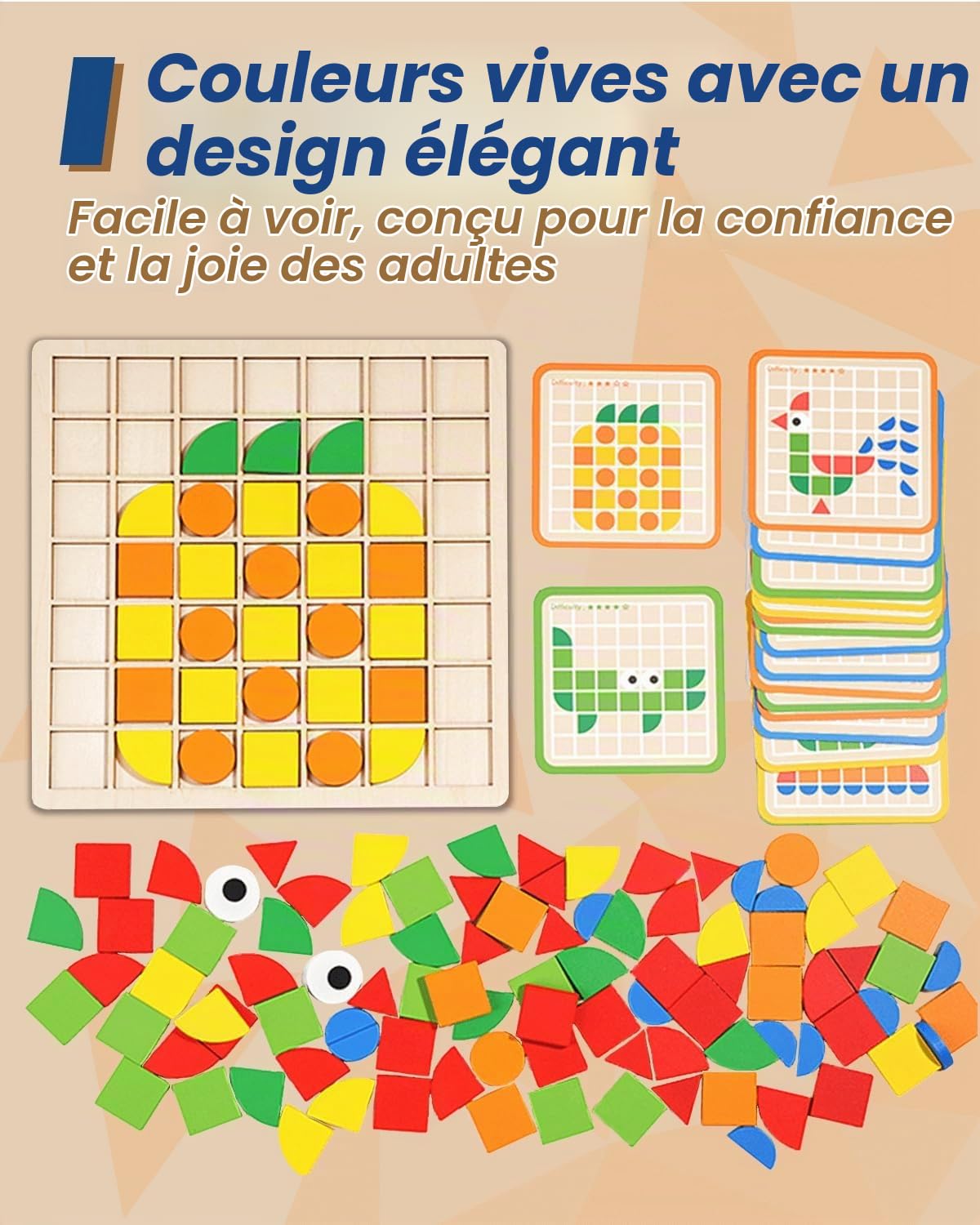 Activités de Démence pour Personnes âgées, Puzzles en Bois pour Adultes, Jeux de Mémoire pour Personnes âgées Atteintes de Démence, Produits Alzheimer pour Personnes âgées, Puzzle de Thérapie (A)