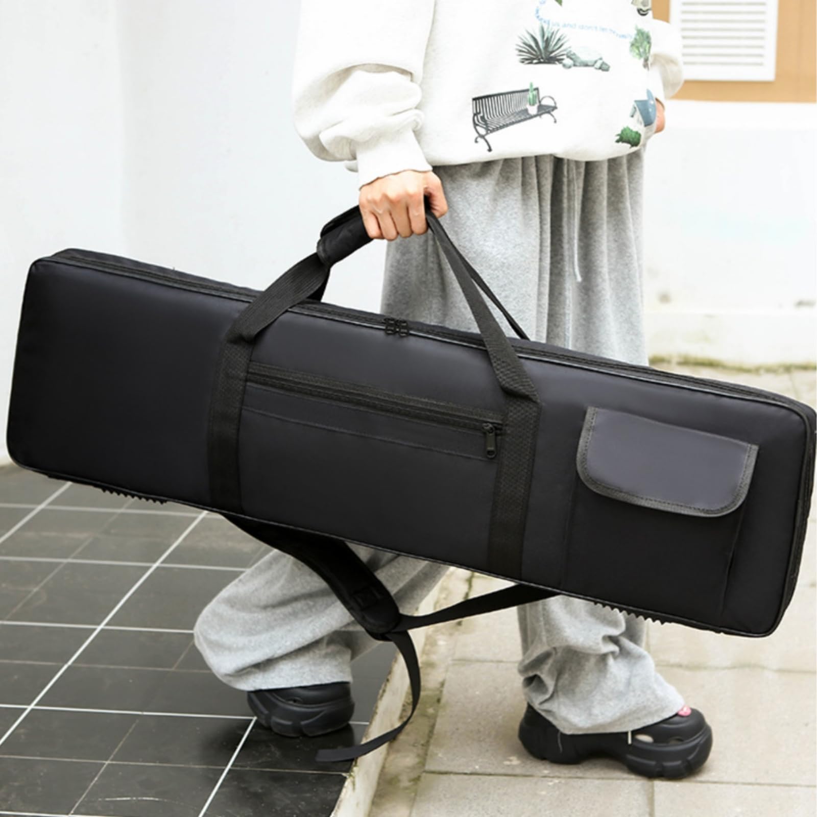 wasserdichte Tastaturtasche Klavier Keyboard Synthesizer Gepolsterte Oxford Tasche Doppelgriffe für Musiker Familien Unterricht Pendeln, Rot, 88-Tasten S