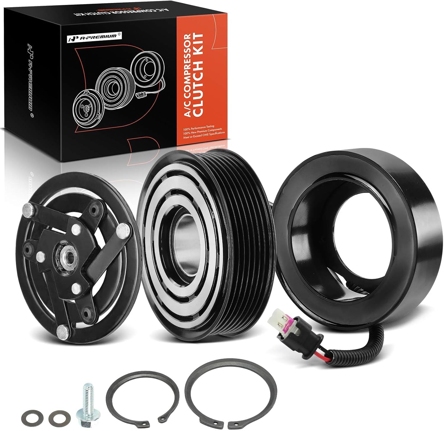 A-Premium Air Conditioner AC Compressor Clutch Kit Compatible with Honda Civic 2016-2021 2.0L