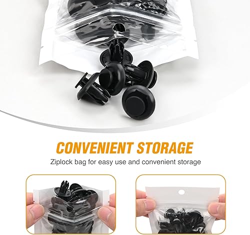 Miniatura 4 de GOOACC 60 piezas Fender Liner cubierta de parachoques protector contra salpicaduras tornillo de cabeza hexagonal con tuercas de nailon U clips de