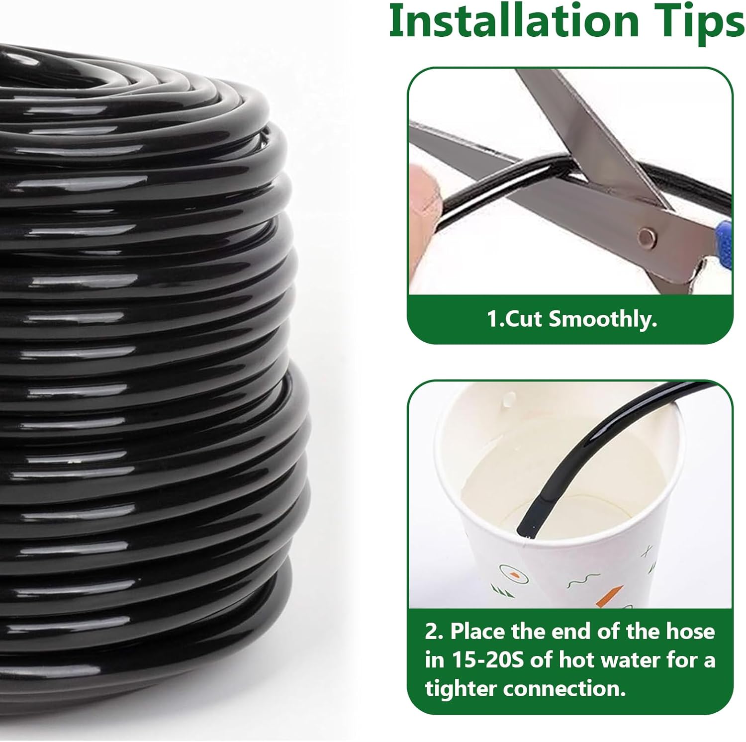 1/4 inch Drip Irrigation Tubing, 200FT/61M Blank Distribution Tubing Drip Irrigation Hose, Garden Watering Drip Line for DIY Drip Irrigation System