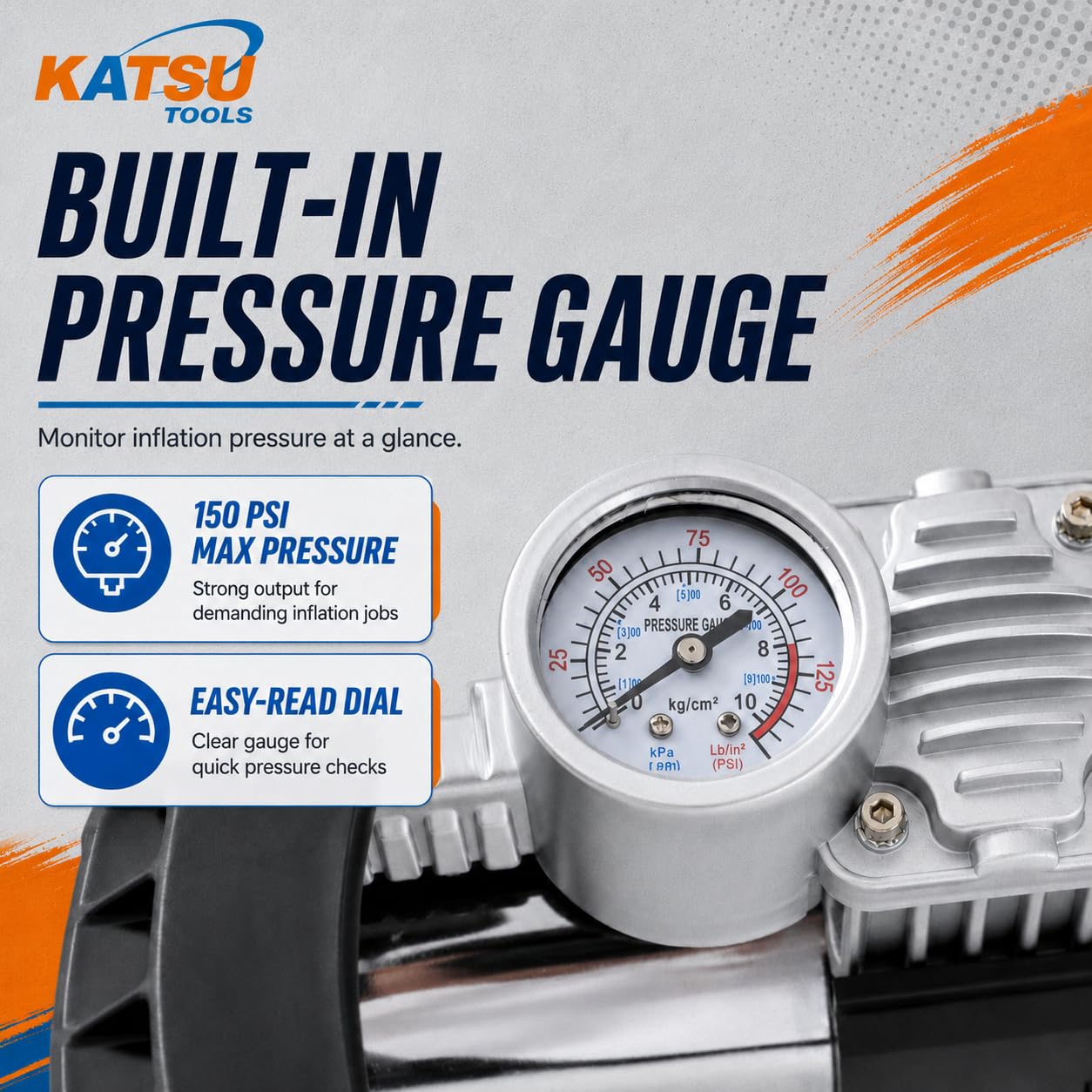 KATSU Auto Luftkompressor 12V 30Amp 150PSI Doppelzylinder 451717