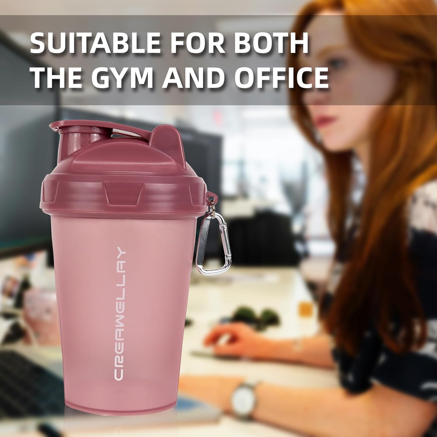 2 Pack Shaker Bottles for Protein Mixes, 17 oz Small Protein Shaker Bottle with Handle, Gym Shaker Cups with Blending Ball for Pre Workout, BPA-Free & Dishwasher Safe (Black, Pink) - Image 9