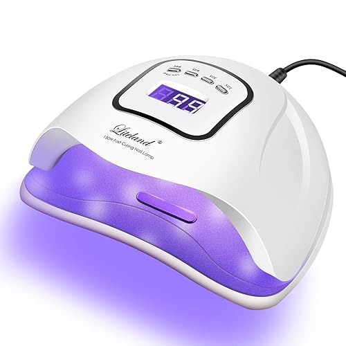 Lámpara de uñas de gel UV 150 W luz LED para esmalte de gel 4 temporizadores accesorios profesionales de arte de uñas uñas de gel de curado blanco