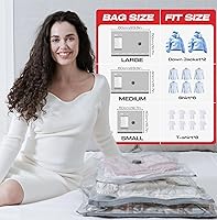 Vista 3 de Travel Vacuum Storage Bags with Rechargeable USB Pump, 9 Pack Carry-On Size Compression Packing Bags for Luggage and Suitcase, Space Saver for