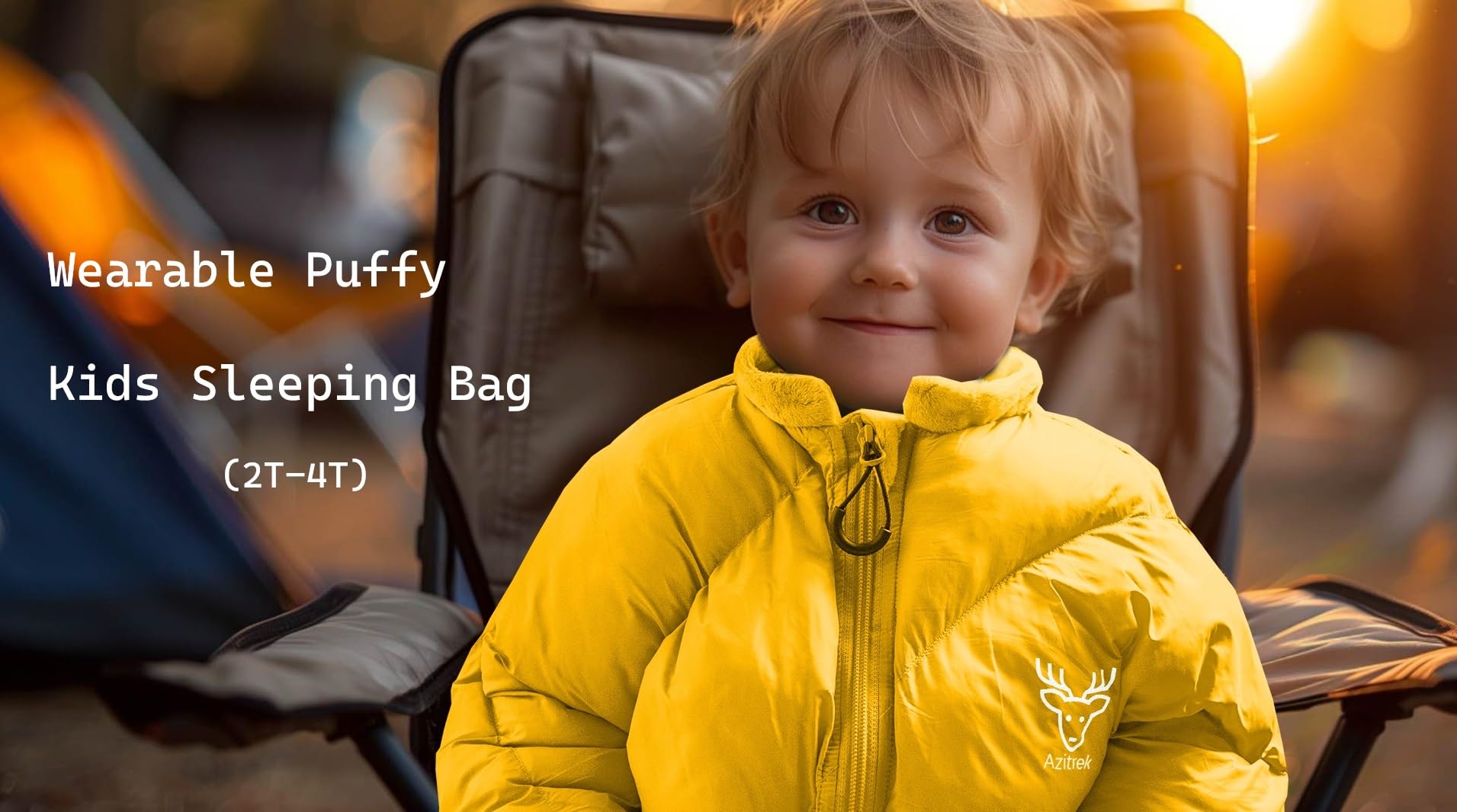 T40 Kleinkind-Schlafsäcke für Jungen und Mädchen, Alter 2–4 Jahre, Puffy Kinder-Schlafsack, Camping, Übernachtungen, bis zu 116,8 cm, leicht, kompakt, Komfort für drinnen und draußen,