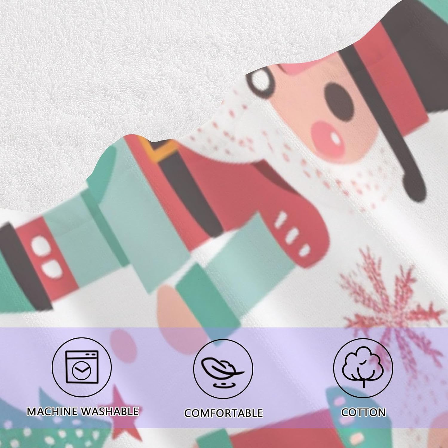 Hand Towels Premium Soft and Highly Absorbent Christmas Nutcracker Characters 2 Pcs Towels for Bathroom Set 100% Cotton Decorative Face Towels