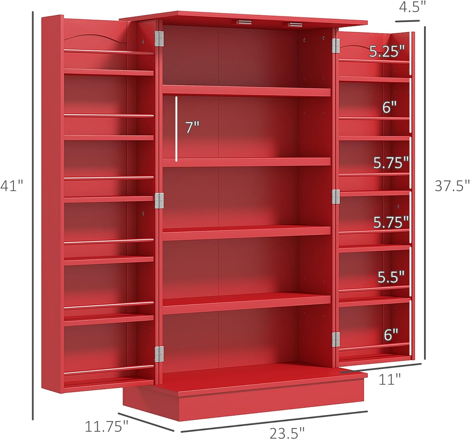 HOMCOM Kitchen Pantry Storage Cabinet with Shelves