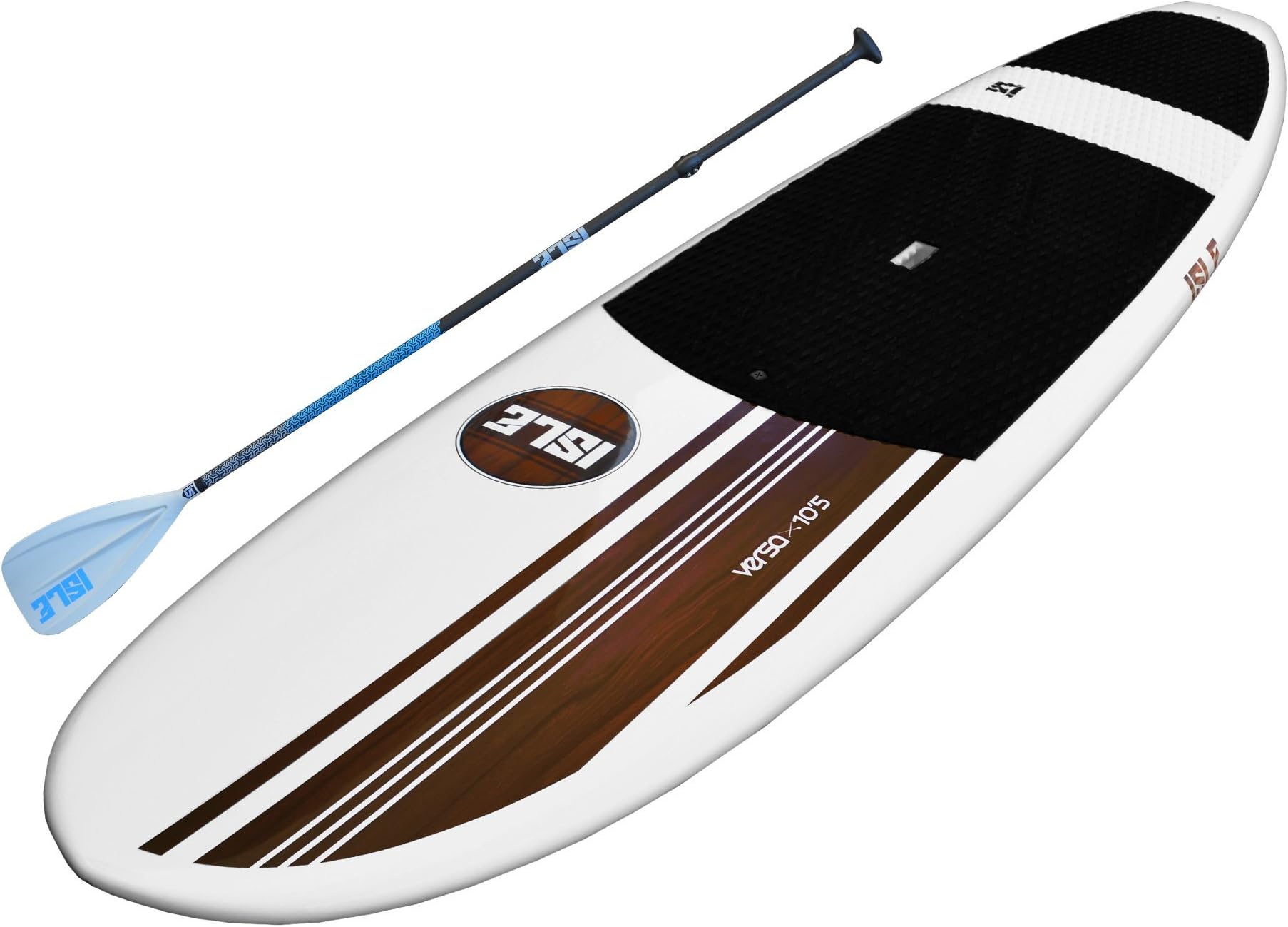 ISLE Versa Rigid Stand Up Paddle Board & SUP Bundle Accessory Pack — Hard Board Lightweight Epoxy SUP — 215 Pound Capacity, 10’5” Long x 32" Wide x 4.5” Thick