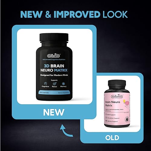 Miniatura 2 de Brain Neuro Matrix - Memoria y enfoque nootrópico con ginkgo biloba y huperzina A - Suplemento cerebral vegano sin cafeína para claridad, enfoque y