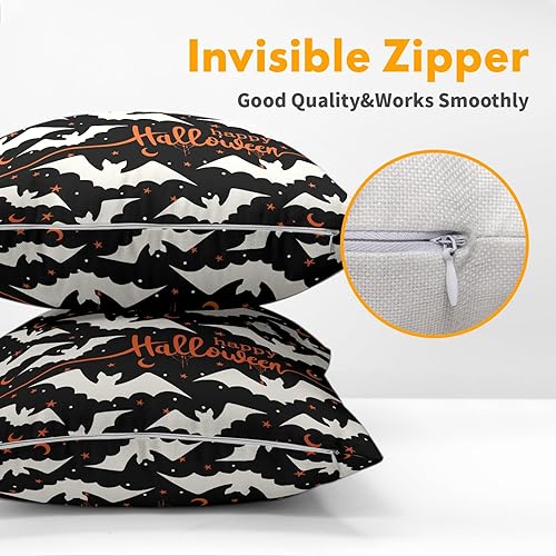 Miniatura 3 de Happy Fall - Funda de almohada de gnomo escandinavo de Tomte sueco con calabaza, funda de almohada de hoja de arce, fundas de sofá a rayas marrones