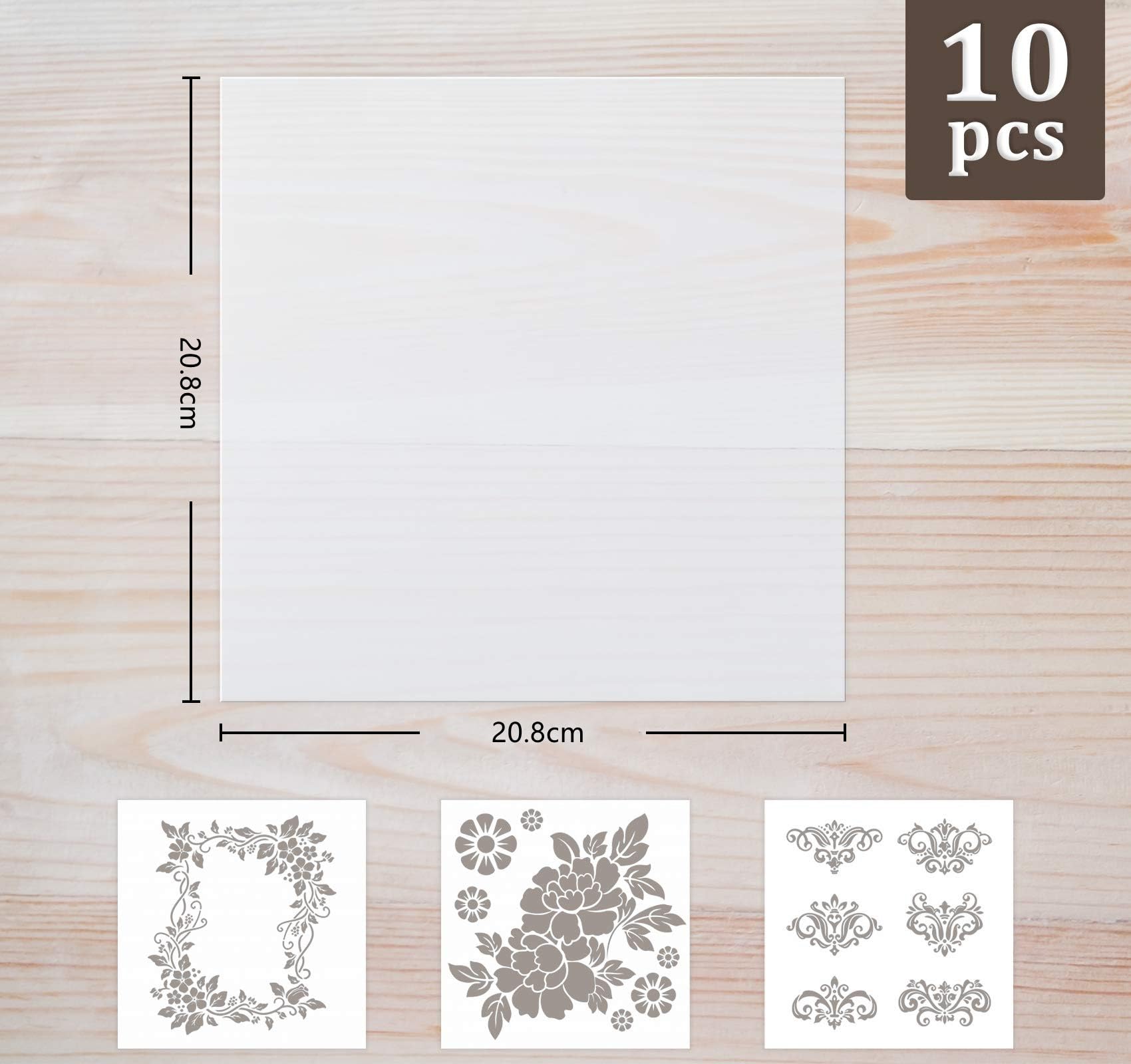 10 Fogli Mylar A4 Per Stencil - Pellicola Trasparente 0.3mm Per Fai Da Te, Serigrafia E Decorazioni