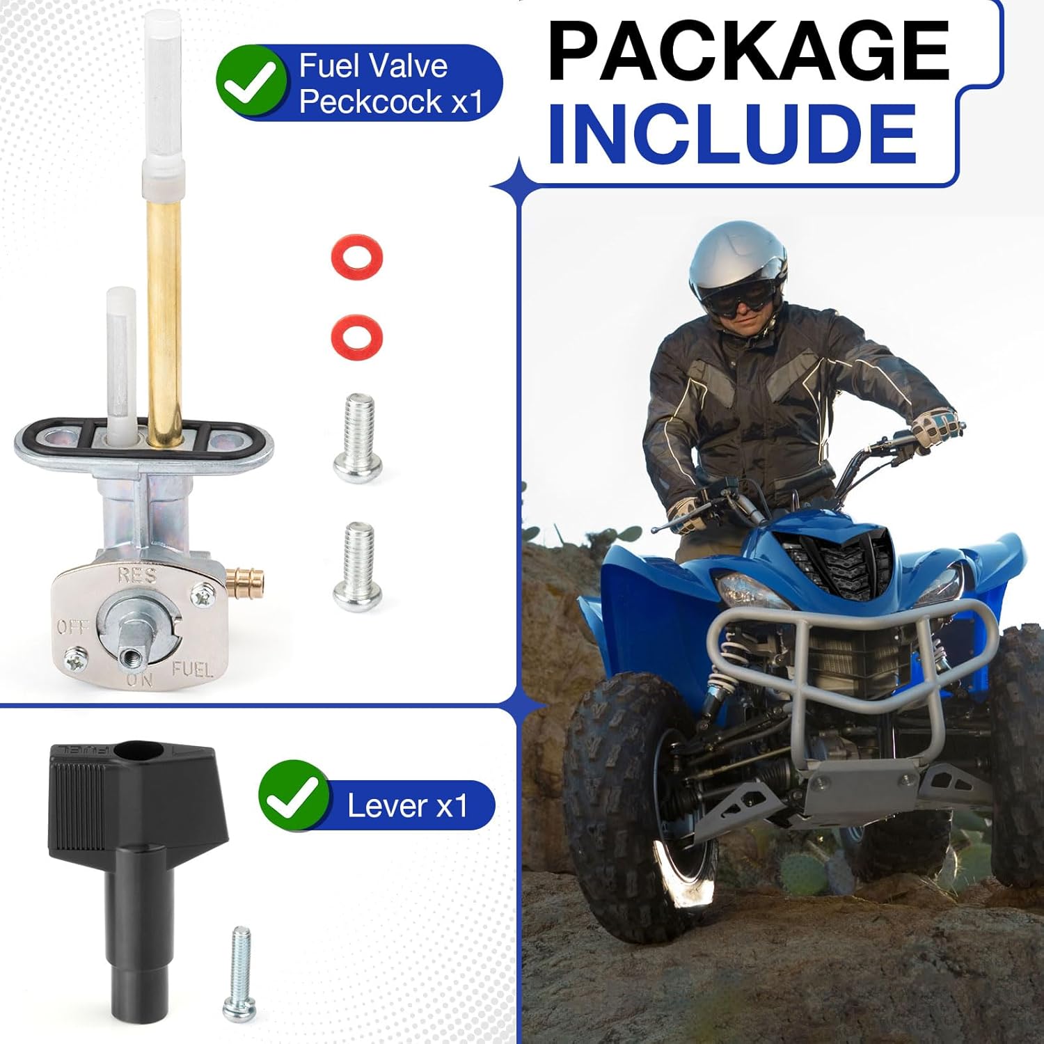 ヤマハウルヴァリン350 2WD YFM350X 2006 2007 2008 2009用燃料バルブペックコック&amp;レバー