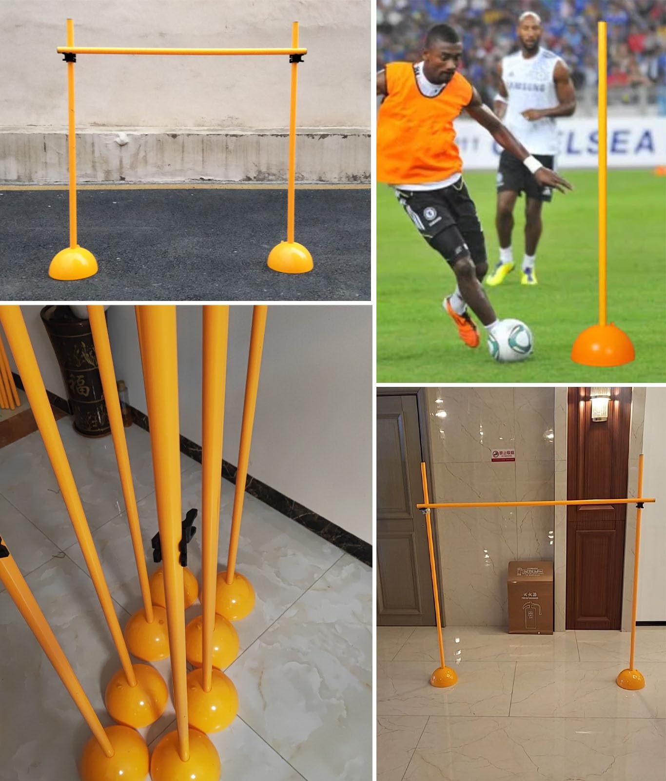 Fußball-Hürden für Fußball, Agility-Training, Hürden und Stöcke, Sport-Speed-Hürden-Trainingsstäbe mit Basis, Fußballfeldtrainer, Hunde-Sprint-Übungen