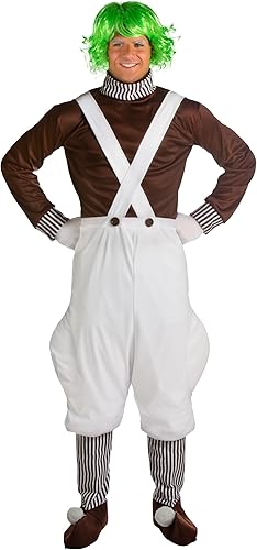 Disfraz de Charlie y The Chocolate Factory para adultos, talla grande, disfraz de Oompa Loompa