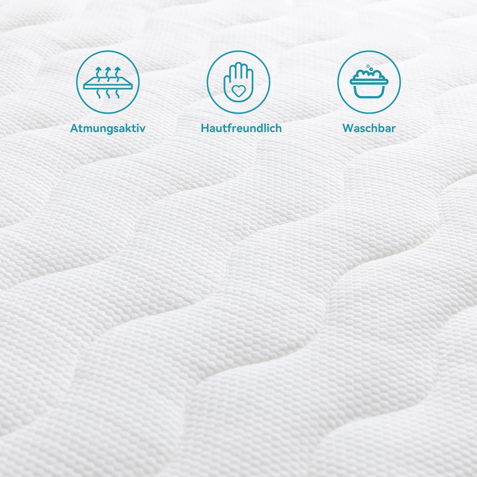Amazon Basics Comfort Memoryschaum Matratzenauflage, Plüsch, 180 x 200 cm, 7 cm Höhe, weiß