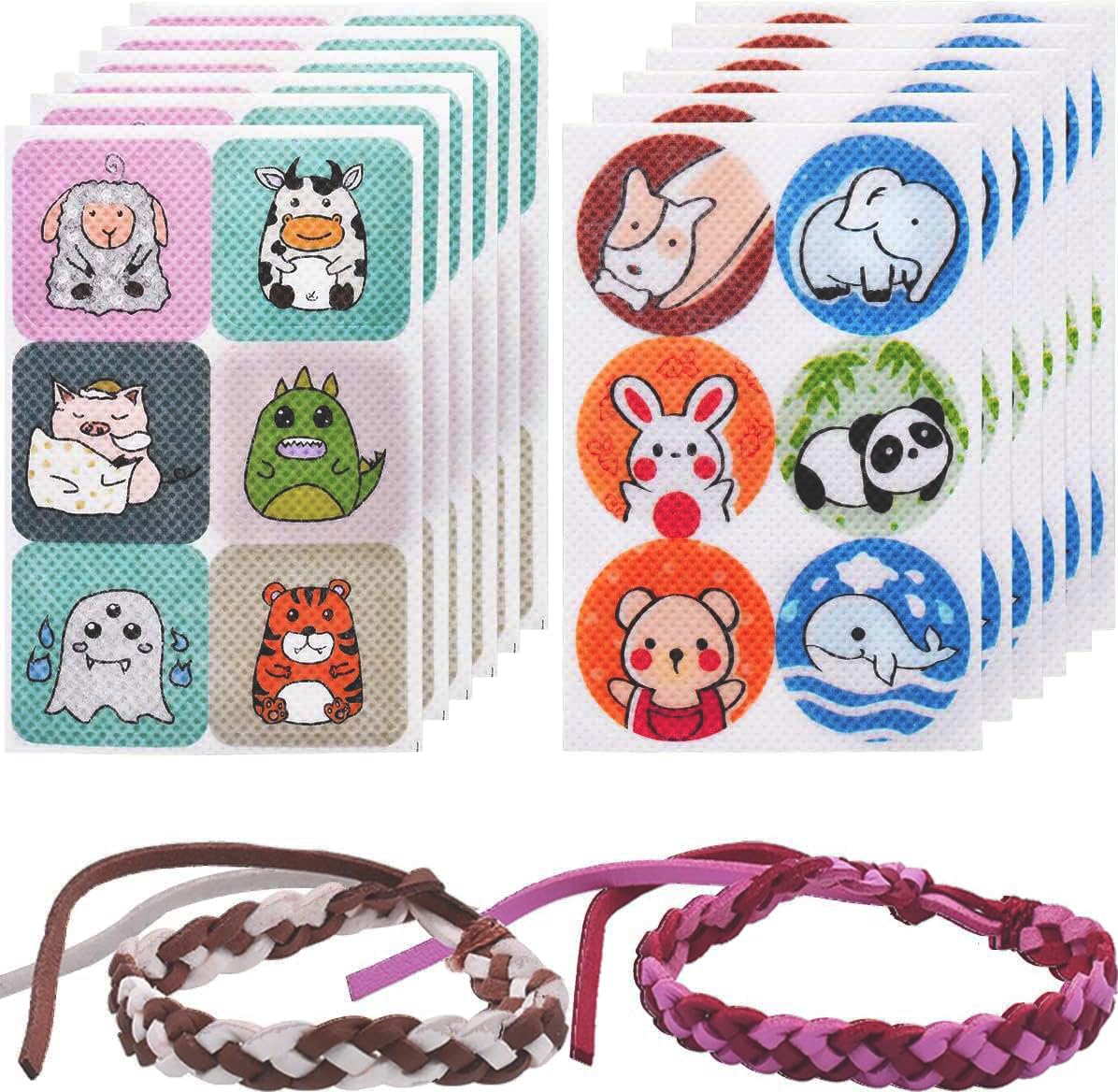 72 PCS Mosquito Repellent Kids, Mosquito Repellent Sticker for Kids Adult, 2 Pcs Insect Repellent Mosquito Bands, Citronella & Eucalyptus Anti-Mosquito Patches Outdoor Protection