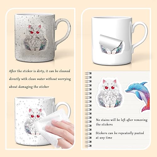 Miniatura 4 de Paquete de 100 calcomanías de animales lindos para niños, calcomanías para botellas de agua, vinilo impermeable, hidroflask, teléfono, patineta,