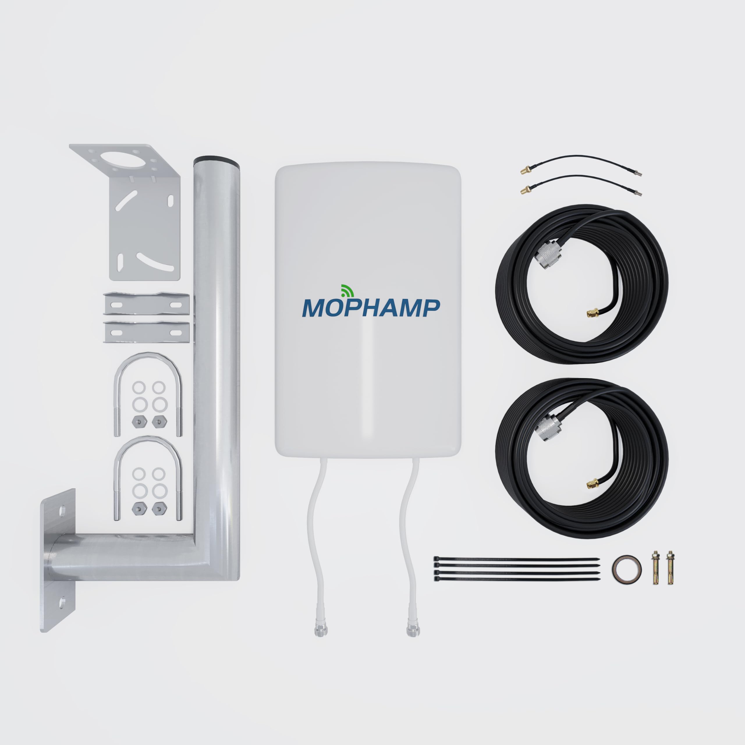 MIMO Antenne Doppia Polarizzazione 4G 5G LTE Esterna 698-3800Mhz 8dBi Cavo coassiale doppio da 10 m a bassa perdita compatibile con router/modem/hotspot con porte esterne SMA/TS9